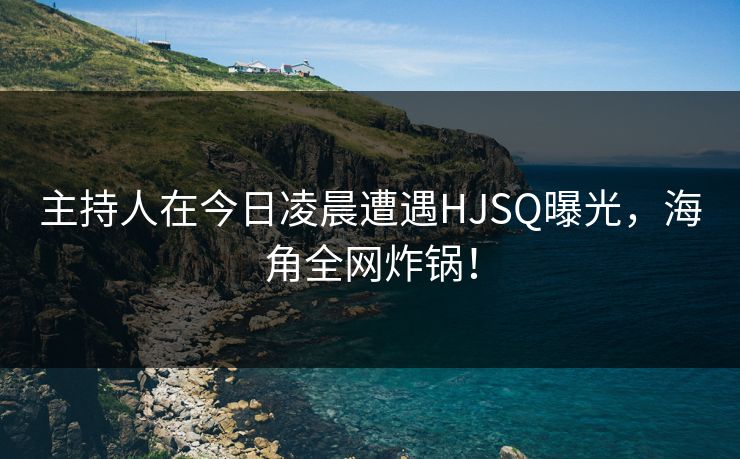 主持人在今日凌晨遭遇HJSQ曝光，海角全网炸锅！